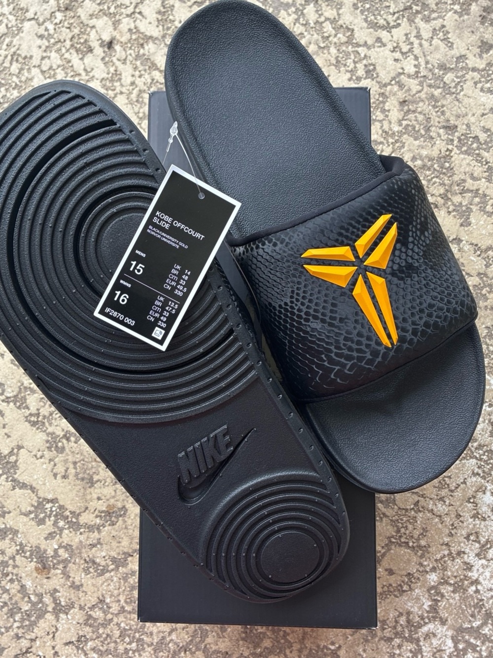 Brand new with tags. Kobe offcourt slides. Men’s size 15. NWT. - Picture 2 of 3